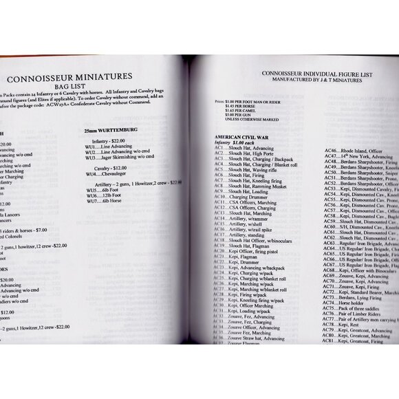 J & T Miniatures Catalog 25mm Connoisseur Merrimack Ship Games Houston Artillery - Picture 3 of 5